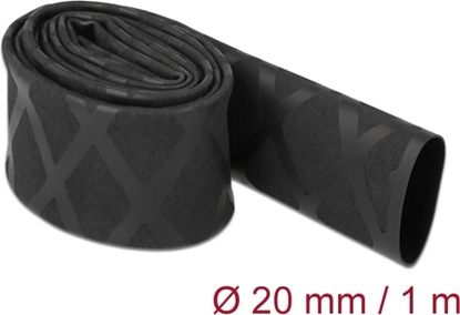 Picture of Delock Heat Shrink Tube X-pattern non-slip 1 m x 20 mm black