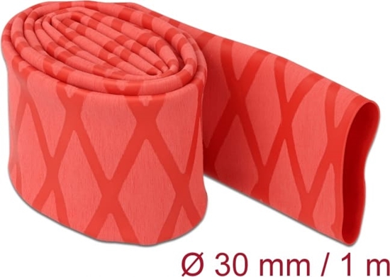 Picture of Delock Heat Shrink Tube X-pattern non-slip 1 m x 30 mm red