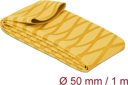 Picture of Delock Heat Shrink Tube X-pattern non-slip 1 m x 50 mm yellow