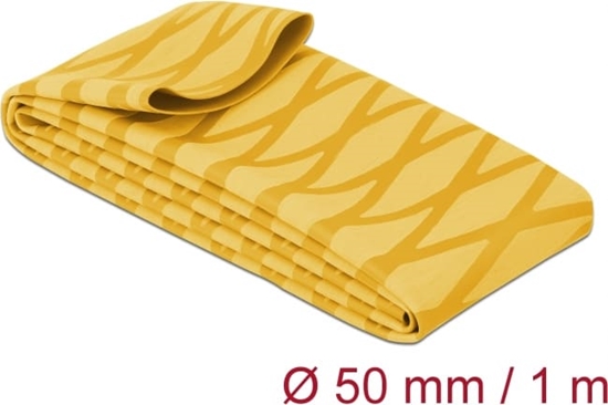 Picture of Delock Heat Shrink Tube X-pattern non-slip 1 m x 50 mm yellow