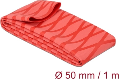 Picture of Delock Heat Shrink Tube X-pattern non-slip 1 m x 50 mm red