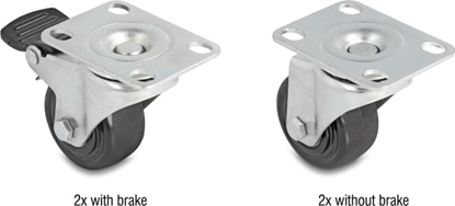 Picture of Delock Heavy Duty Castor Wheel Ø 50 mm load capacity up to 400 kg Set 2 x 2 pieces