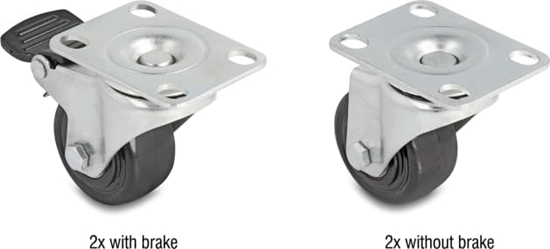 Picture of Delock Heavy Duty Castor Wheel Ø 50 mm load capacity up to 400 kg Set 2 x 2 pieces