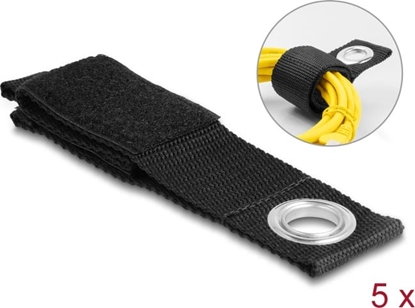 Picture of Delock Heavy-duty Hook-and-loop strap with fastening eye L 260 x W 38 mm black 5 pieces