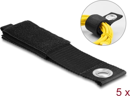 Picture of Delock Heavy-duty Hook-and-loop strap with fastening eye L 435 x W 50 mm black 5 pieces