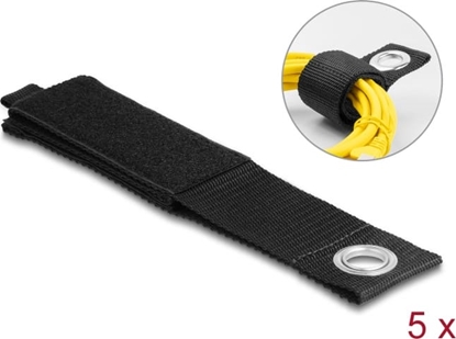 Picture of Delock Heavy-duty Hook-and-loop strap with fastening eye L 508 x W 50 mm black 5 pieces