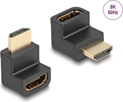 Picture of Delock High Speed HDMI with Ethernet Adapter male to female angled 8K 60 Hz black
