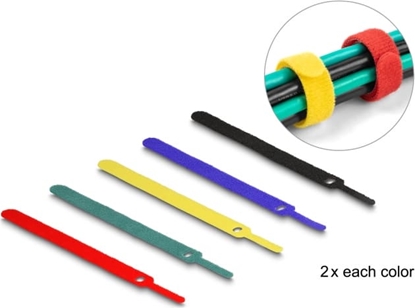 Picture of Delock Hook-and-loop cable tie L 150 x W 12 mm coloured Set 10 pieces