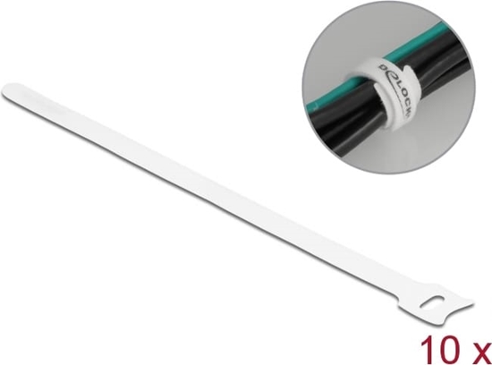 Picture of Delock Hook-and-loop cable tie L 250 x W 12 mm white 10 pieces