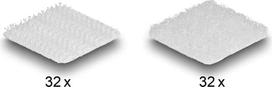 Picture of Delock Hook-and-loop dots, square, self-adhesive, 64 pieces white
