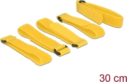 Picture of Delock Hook-and-loop fasteners L 300 mm x W 20 mm 5 pieces with loop yellow