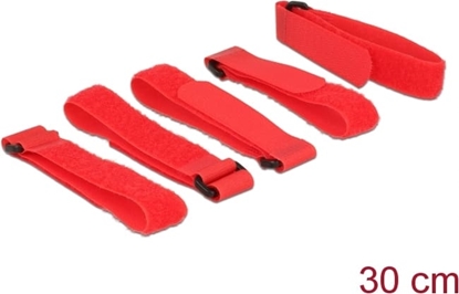 Picture of Delock Hook-and-loop fasteners L 300 mm x W 20 mm 5 pieces with loop red