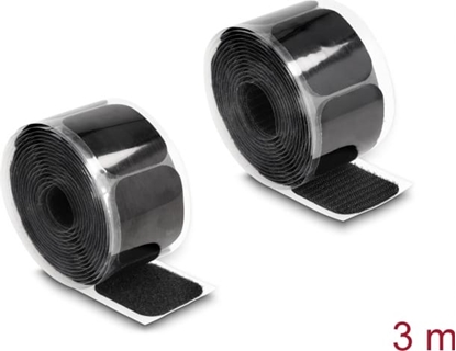 Picture of Delock Hook-and-loop pad on roll self-adhesive 45 x 50 mm - length 3 m black