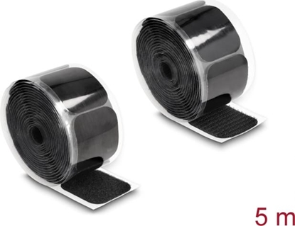 Picture of Delock Hook-and-loop pad on roll self-adhesive 45 x 50 mm - length 5 m black