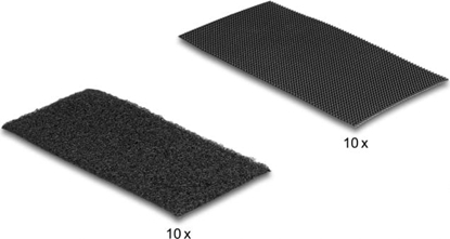 Picture of Delock Hook-and-loop pad self-adhesive L 100 mm x W 50 mm set 10 pcs black