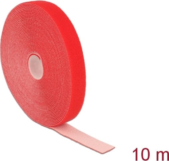 Picture of Delock Hook-and-loop tape on roll L 10 m x W 20 mm red