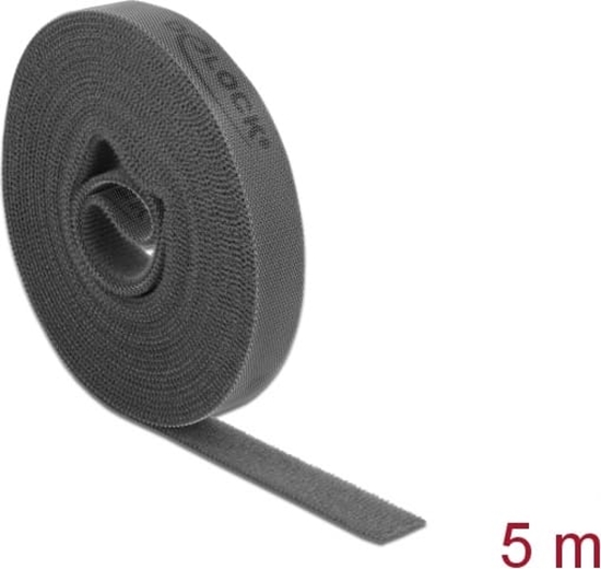 Picture of Delock Hook-and-loop tape on roll L 5 m x W 15 mm grey