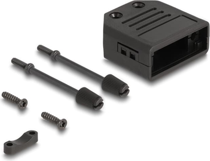 Picture of Delock Housing for D-Sub 9 pin male / female plastic housing with strain relief black