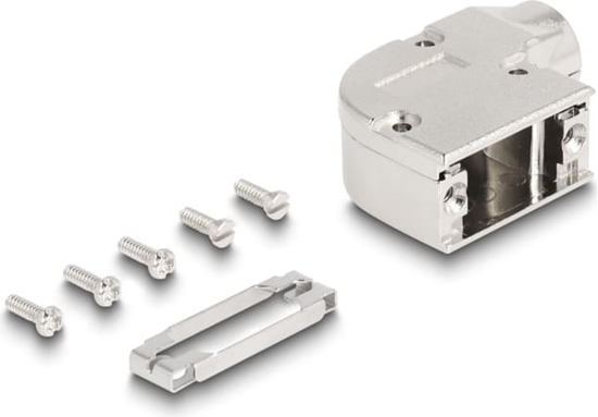 Picture of Delock Housing for D-Sub 9 pin male / female with metal bracket 90° angled