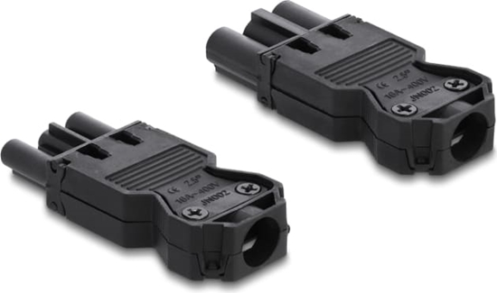 Picture of Delock Installation Connector 3-pole, screw terminal, black, 1 set
