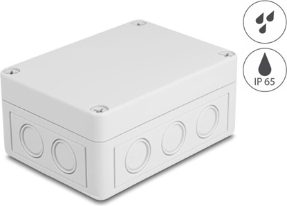 Picture of Delock Installation housing with cable entries 130 x 93 x 57 mm grey