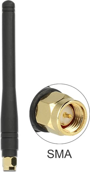 Picture of Delock ISM 433 MHz Antenna SMA 2.5 dBi Omnidirectional Flexible Rubber Black