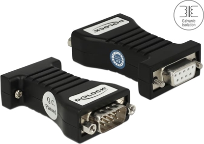 Picture of Delock Isolator RS-232 D-Sub 9 female to RS-232 D-Sub 9 male TXD, RXD, RTS, CTS, GND galvanic isolation 2.5 kV
