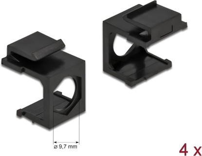 Picture of Delock Keystone cover black with 9.7 mm hole +Hex 4 pieces