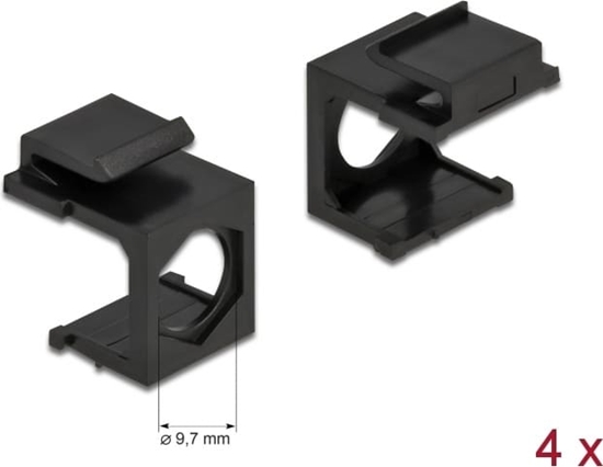 Picture of Delock Keystone cover black with 9.7 mm hole +Hex 4 pieces