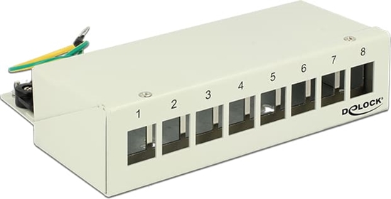 Picture of Delock Keystone Desktop Patch Panel 8 Port grey
