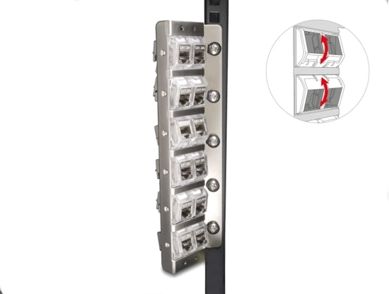 Picture of Delock Keystone Holder 12 port tiltable for 10″ and 19″ rack and wall mounting