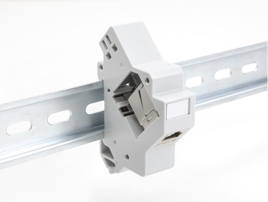Picture of Delock Keystone Holder for DIN rail with grounding grey