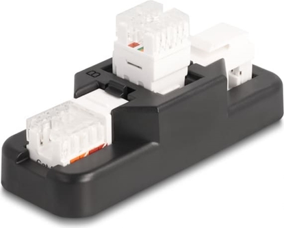 Picture of Delock Keystone LSA Set with clip-on holder RJ45 / RJ11 Cat.6 black