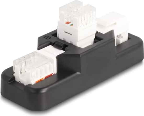 Picture of Delock Keystone LSA Set with clip-on holder RJ45 / RJ11 Cat.6 black