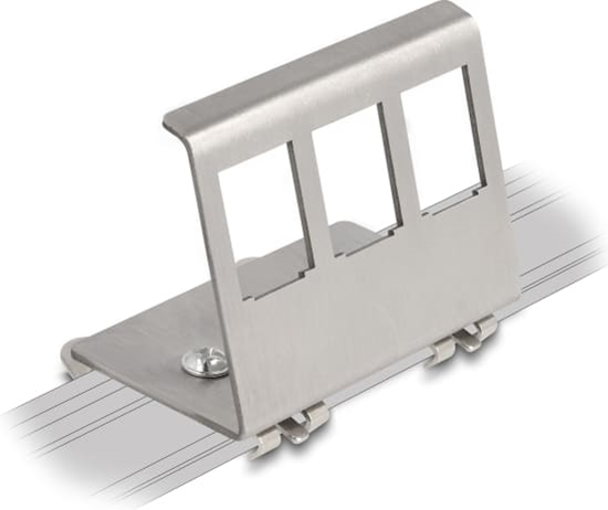 Picture of Delock Keystone Metal Mounting 3 Port for DIN rail