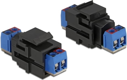 Picture of Delock Keystone module 2 pin terminalblock > terminalblock black