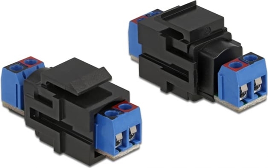 Picture of Delock Keystone module 2 pin terminalblock > terminalblock black