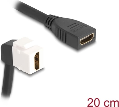 Picture of Delock Keystone Module Cable HDMI female to female 90° angled 8K 60 Hz 20 cm black