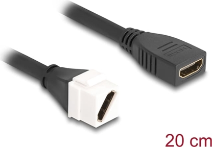 Picture of Delock Keystone Module Cable HDMI female to female diagonal 8K 60 Hz 20 cm black