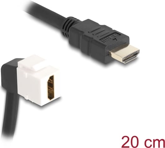Picture of Delock Keystone Module Cable HDMI male to female 90° angled 8K 60 Hz 20 cm black