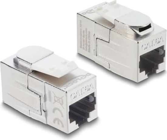 Picture of Delock Keystone Module coupler RJ45 jack to RJ45 jack Cat.6A shielded