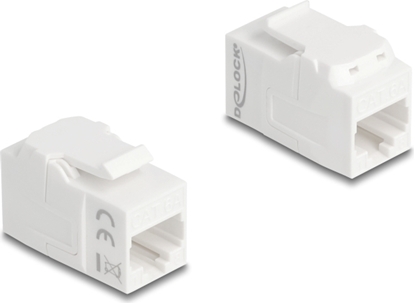 Picture of Delock Keystone Module coupler RJ45 jack to RJ45 jack UTP Cat.6A white