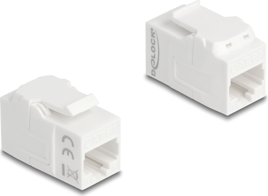 Picture of Delock Keystone Module coupler RJ45 jack to RJ45 jack UTP Cat.6A white