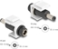 Attēls no Delock Keystone Module DC 5.5 x 2.1 mm female to DC 5.5 x 2.1 mm male white