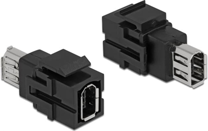 Picture of Delock Keystone Module FireWire 6 pin female to FireWire 6 pin female black