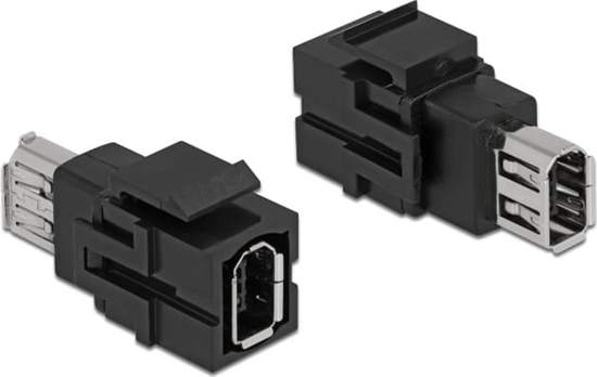 Picture of Delock Keystone Module FireWire 6 pin female to FireWire 6 pin female black