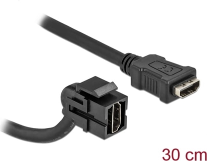 Picture of Delock Keystone Module HDMI female 110° > HDMI female with cable black