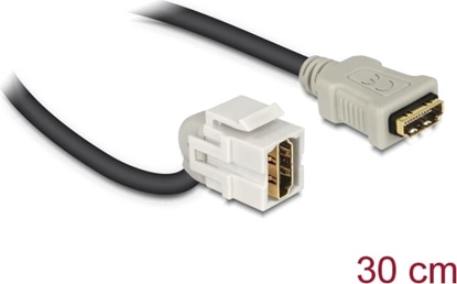 Picture of Delock Keystone Module HDMI female 110° > HDMI female with cable white
