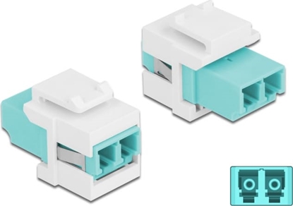 Picture of Delock Keystone Module LC Duplex female to LC Duplex female aqua / white
