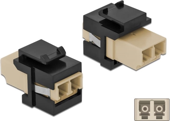 Picture of Delock Keystone Module LC Duplex female to LC Duplex female beige / black